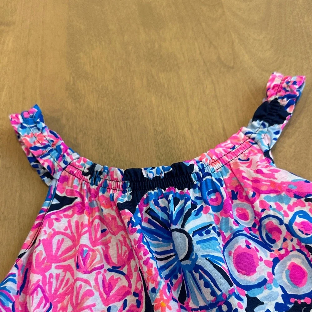 Lilly Pulitzer Pink and Blue Floral Kids Dress - Picture 3 of 4